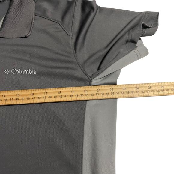 Columbia Polo Shirt Mens Medium Gray Omni Shade Omni Wick Short Sleeve 1637391 - Picture 9 of 9